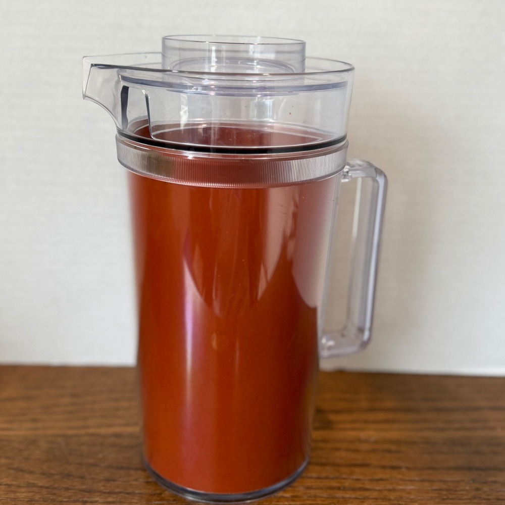 Vintage St Tropez Thermal Pitcher Carafe Burnt Orange Acrylic Ice Lip Made USA‎